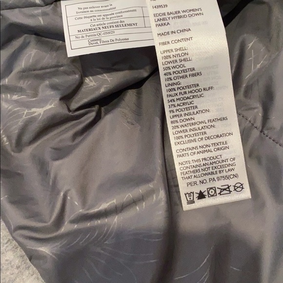 Eddie Bauer Lanely Hybrid Down Parka Jacket Gray - Picture 9 of 16